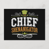 Retro Chief Shenanigator Lucky Leprechaun Hat Postkarte (Vorderseite)