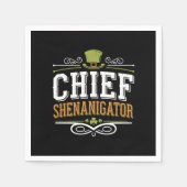 Retro Chief Shenanigator Lucky Leprechaun Hat Serviette (Vorderseite)