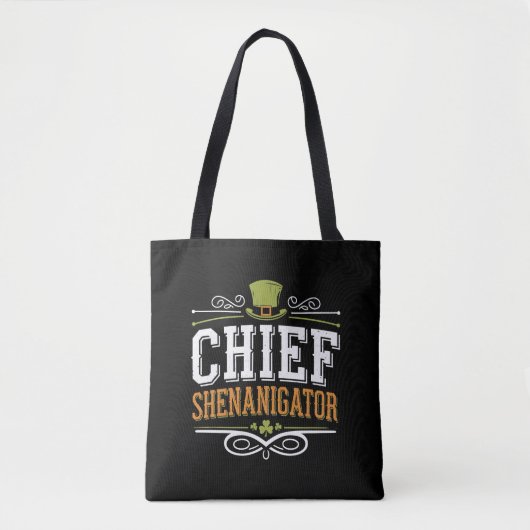 Retro Chief Shenanigator Lucky Leprechaun Hat Tasche (Vorderseite)