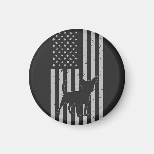 Retro Chihuahua American Flag Hund Vater Hunde Mam Magnet (Vorne)