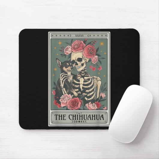 Retro Chihuahua Dog Lover The Moon Halloween , Wom Mousepad (Mit Mouse)