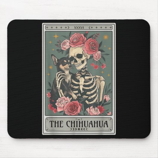 Retro Chihuahua Dog Lover The Moon Halloween , Wom Mousepad (Vorne)