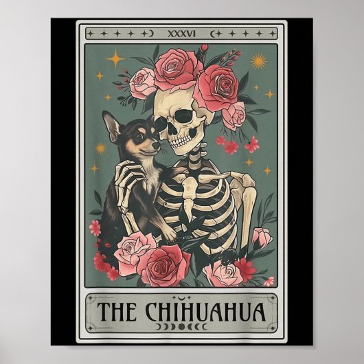 Retro Chihuahua Dog Lover The Moon Halloween , Wom Poster (Vorne)