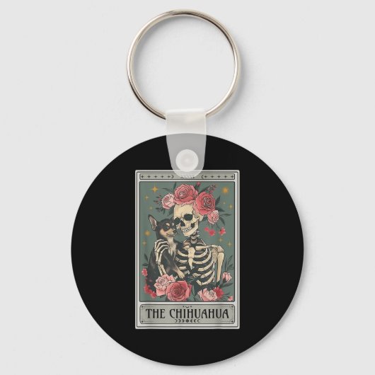Retro Chihuahua Dog Lover The Moon Halloween , Wom Schlüsselanhänger (Vorderseite)
