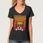 Retro Chihuahua Dog Sonnenbrille Aloha Beach T-Shirt (Vorderseite)