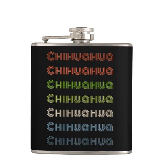 Retro Chihuahua Flachmann (Vorderseite)