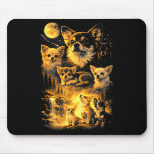 Retro-Chihuahua heult zum Mond-Meme 90er-Animation Mousepad