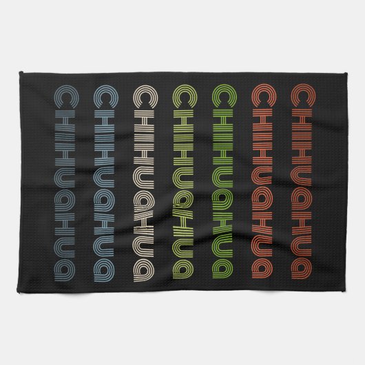 Retro Chihuahua Pattern Geschirrtuch (Horizontal)