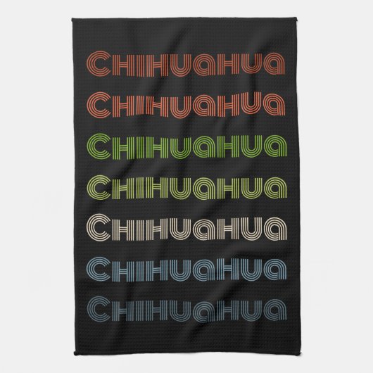 Retro Chihuahua Pattern Geschirrtuch (Vertikal)