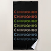 Retro Chihuahua Pattern Strandtuch (Vorderseite)