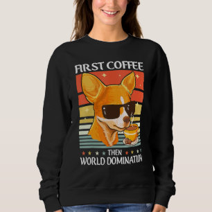 Retro Chihuahua Sonnenbrille Kaffee Pet Hund Vinta Sweatshirt