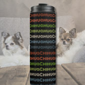 Retro Chihuahua Typografie farbenfroher Hund Lover Thermosbecher