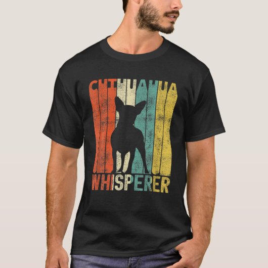 Retro Chihuahua Whisperer Kleine Vintage Hunde T-Shirt (Vorderseite)
