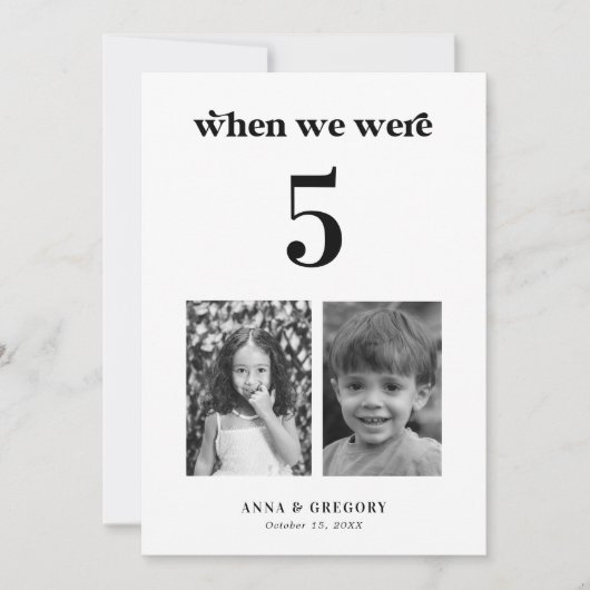 Retro Childhood Pictures 12x18 Wedding Tischnummer (Vorderseite)