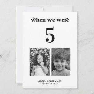 Retro Childhood Pictures 12x18 Wedding Tischnummer