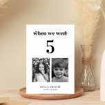 Retro Childhood Pictures Wedding Table # 5 Tischnummer<br><div class="desc">Dekorieren Sie Ihren Hochzeitstisch mit dieser Nummernkarte,  die Retro-Typografie,  die Kinderbilder von Braut und Bräutigam und den von Ihnen gewünschten Text enthält. Fügen Sie einfach Ihre eigenen Daten hinzu,  indem Sie auf die Option "Personalisieren" klicken.</div>