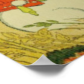 Retro Children's Illustration Editierbarer Text Poster (Ecke)