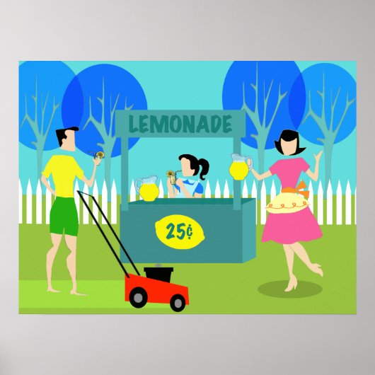 Retro Children's Lemonade Stand Poster (Vorne)