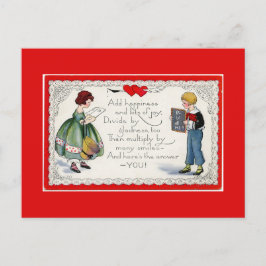 Retro Children's Valentine Feiertagspostkarte