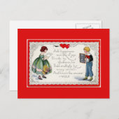Retro Children's Valentine Feiertagspostkarte (Vorne/Hinten)