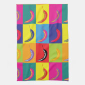 Retro Chili Pepper Pop Kunst, Dichtung, Mexiko Küc Geschirrtuch (Vertikal)