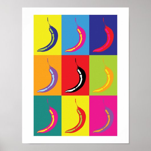 Retro Chili Pop Kunst, Küche Küche Printing Poster (Vorne)