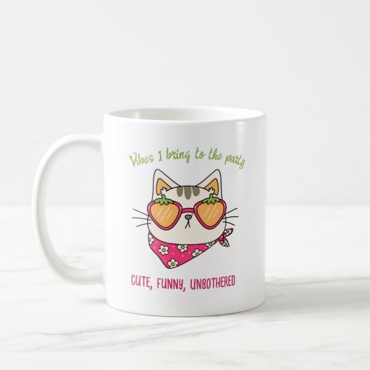 Retro Chill Cat Anpassbare Persönliche Einstellung Kaffeetasse (Links)