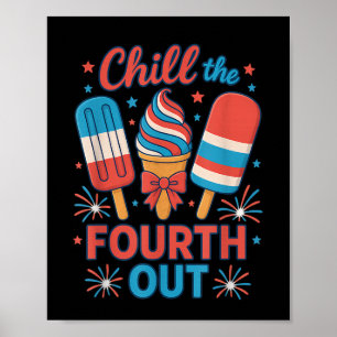 Retro Chill Die 4. Aus Patriotisches Eis Juli F Poster