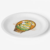 Retro Chill Vibes Ice Cream Sticker - Summer Sunbu Pappteller (Schrägansicht)