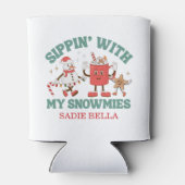 Retro Chillin' mit meinen Schneemassen Weihnachten Dosenkühler (Rückseite)