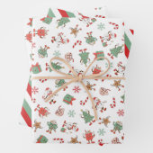 Retro Chillin' mit meinen Schneemassen Weihnachten Geschenkpapier Set (Beispiel)