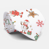Retro Chillin' mit meinen Schneemassen Weihnachten Krawatte (Gerollt)