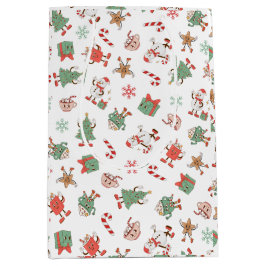 Retro Chillin' mit meinen Schneemassen Weihnachten Mittlere Geschenktüte