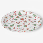 Retro Chillin' mit meinen Schneemassen Weihnachten Pappteller (Schrägansicht)