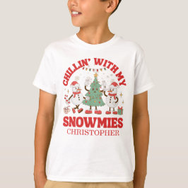 Retro Chillin' mit meinen Schneemassen Weihnachten T-Shirt