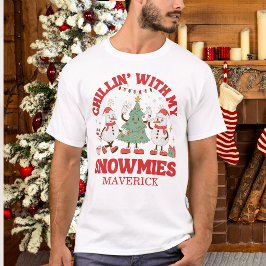 Retro Chillin' mit meinen Schneemassen Weihnachten T-Shirt