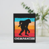 Retro Chimpanzee Gorilla Monkey Postkarte (Stehend Vorderseite)