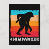 Retro Chimpanzee Gorilla Monkey Postkarte (Vorderseite)