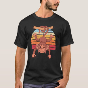 Retro Chimpanzee Zootier Affe Niedlicher Affe T-Shirt