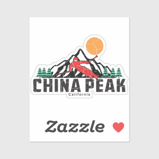 Retro China Peak Ski Aufkleber (Blatt)