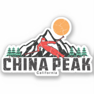 Retro China Peak Ski Aufkleber