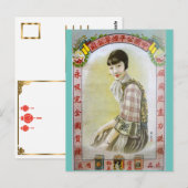 Retro-China-Zigarettenwerbung mit Flapper Postkarte (Vorne/Hinten)