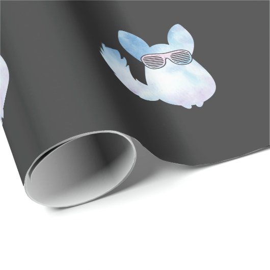 Retro Chinchilla Rodent mit Sonnenbrille Geschenkpapier (Rolleneckpunkt)