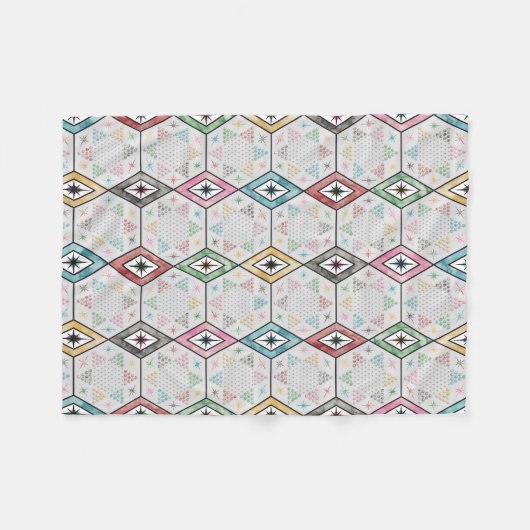 Retro-chinesische Schachbrett Fleecedecke (Vorderseite (Horizontal))