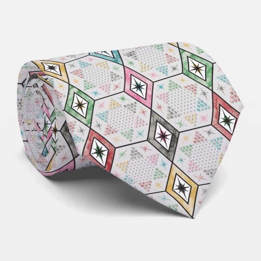 Retro-chinesische Schachbrett Krawatte (Gerollt)