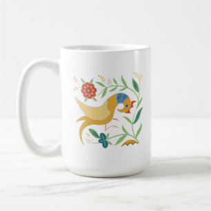 retro chinesischer dekorativer Hahn und Blumen Kaffeetasse