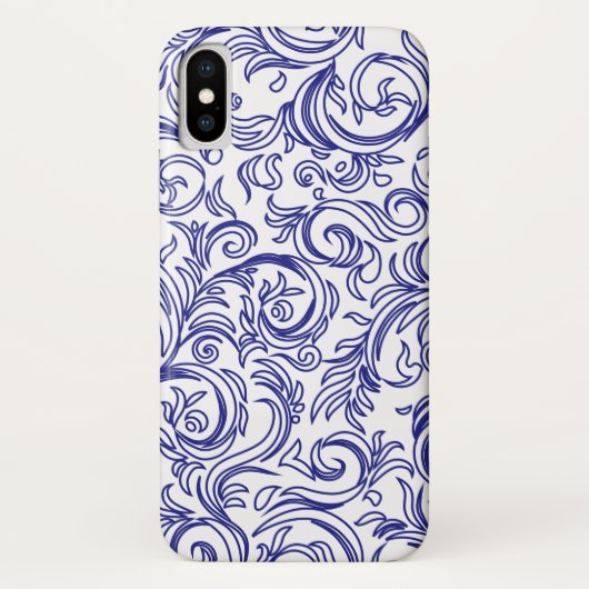 Retro Chinoiserie Blau und Weiß Muster Case-Mate iPhone Hülle (Rückseite)