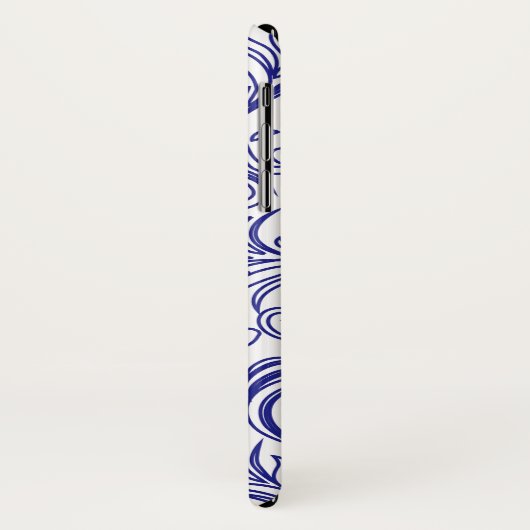 Retro Chinoiserie Blau und Weiß Muster Case-Mate iPhone Hülle (Hinten/Links)