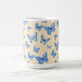 Retro Chinoiserie Blue Butterfells Blush Ivory Kaffeetasse (Mittel)