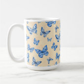 Retro Chinoiserie Blue Butterfells Blush Ivory Kaffeetasse (Links)